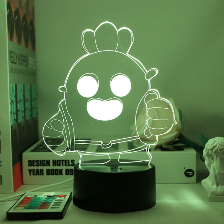 Brawl Stars European 3D night light USB touch switch colorful acrylic table lamp BLACK BASE 2819