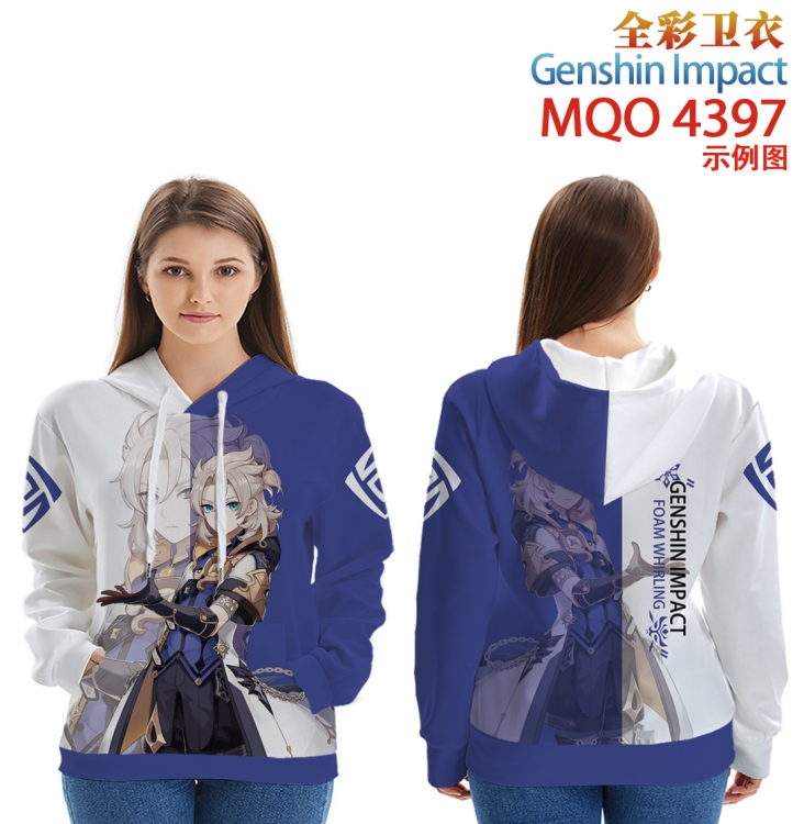 Genshin Impact Long Sleeve Hooded Full Color Patch Pocket Sweatshirt from XXS to 4XL MQO4397