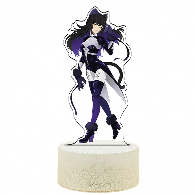 RWBY Acrylic Night Light 16 Color-changing USB Interface Box Set 19X7X4CM white base
