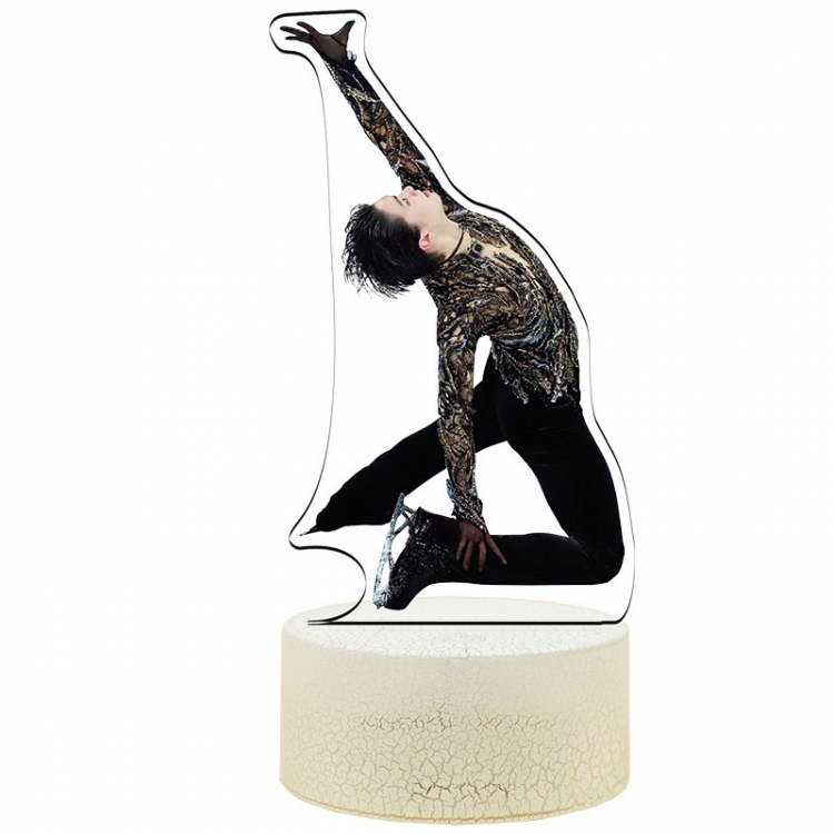 Hanyu-Yuzuru Acrylic Night Light 16 Color-changing USB Interface Box Set 19X7X4CM white base