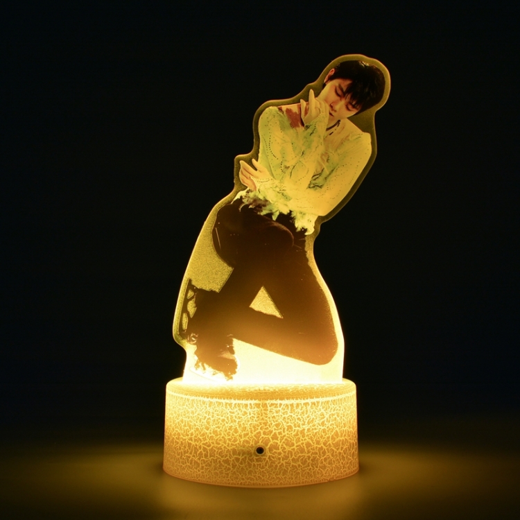 Hanyu-Yuzuru Acrylic Night Light 16 Color-changing USB Interface Box Set 19X7X4CM white base
