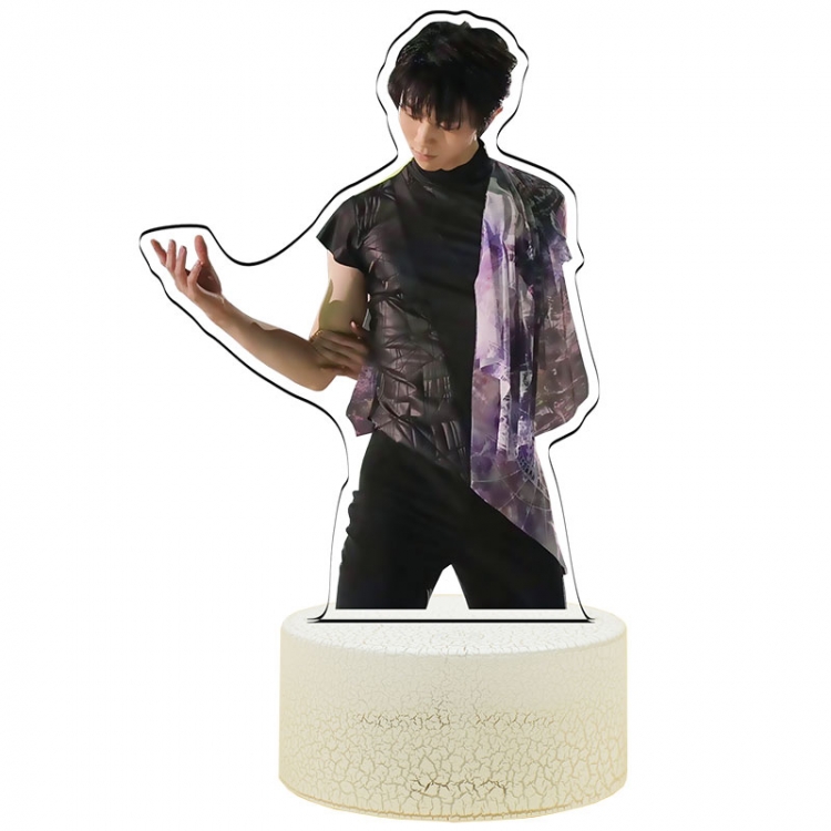 Hanyu-Yuzuru Acrylic Night Light 16 Color-changing USB Interface Box Set 19X7X4CM white base