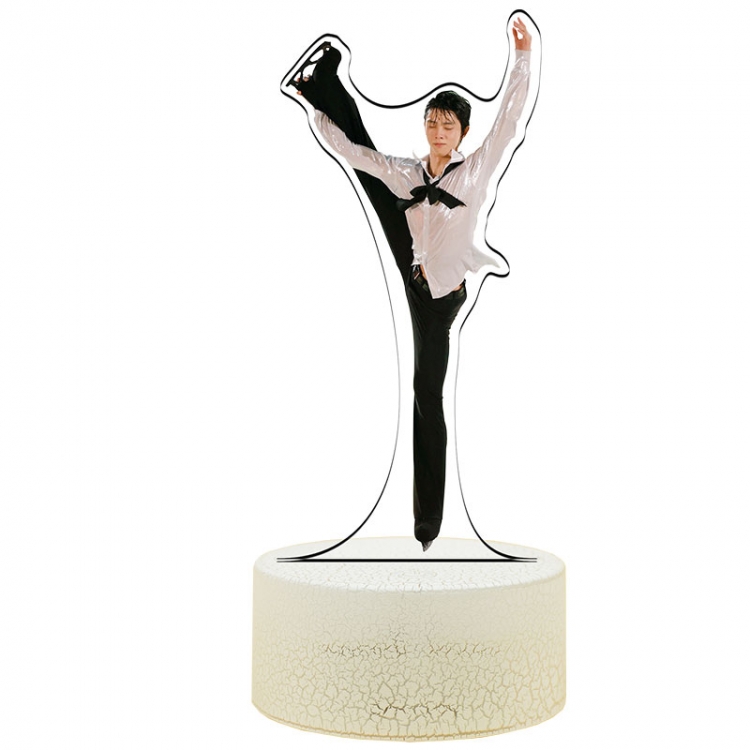 Hanyu-Yuzuru Acrylic Night Light 16 Color-changing USB Interface Box Set 19X7X4CM white base