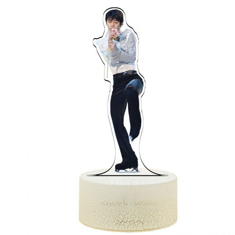 Hanyu-Yuzuru Acrylic Night Light 16 Color-changing USB Interface Box Set 19X7X4CM white base