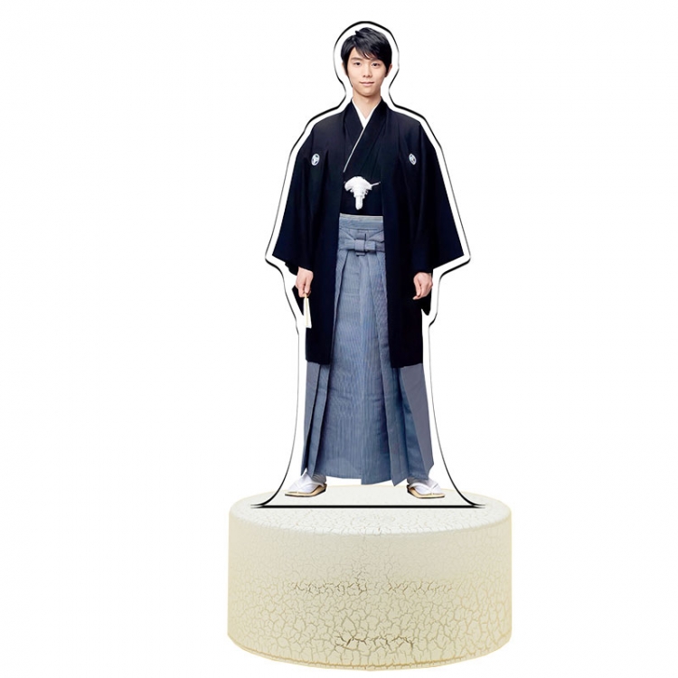 Hanyu-Yuzuru Acrylic Night Light 16 Color-changing USB Interface Box Set 19X7X4CM white base