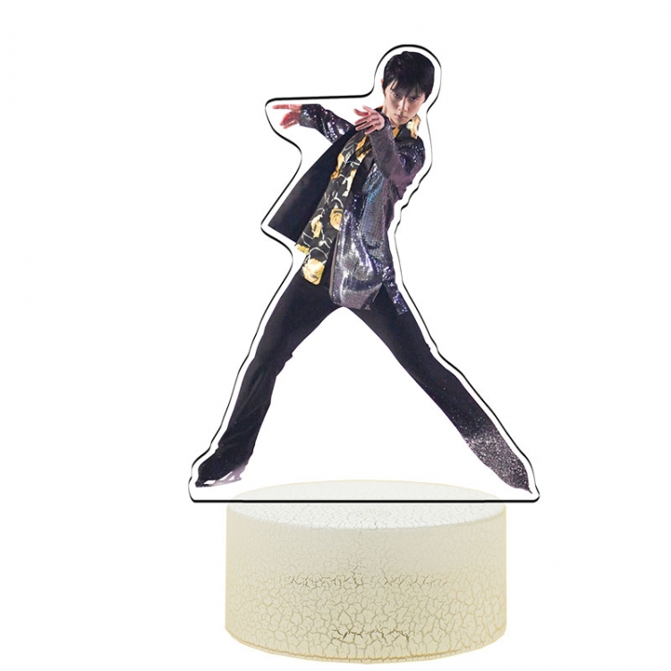 Hanyu-Yuzuru Acrylic Night Light 16 Color-changing USB Interface Box Set 19X7X4CM white base