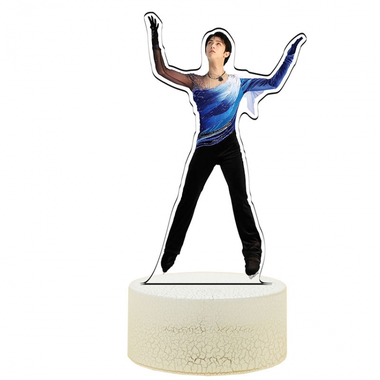 Hanyu-Yuzuru Acrylic Night Light 16 Color-changing USB Interface Box Set 19X7X4CM white base
