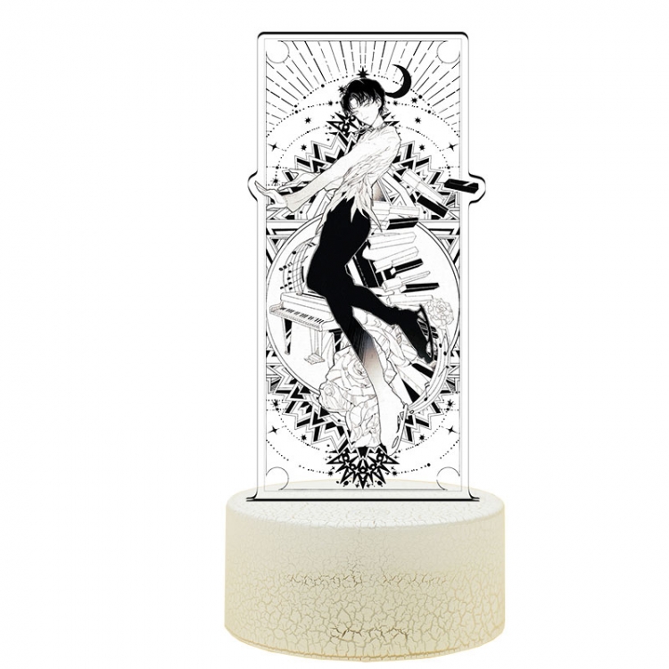 Hanyu-Yuzuru Acrylic Night Light 16 Color-changing USB Interface Box Set 19X7X4CM white base