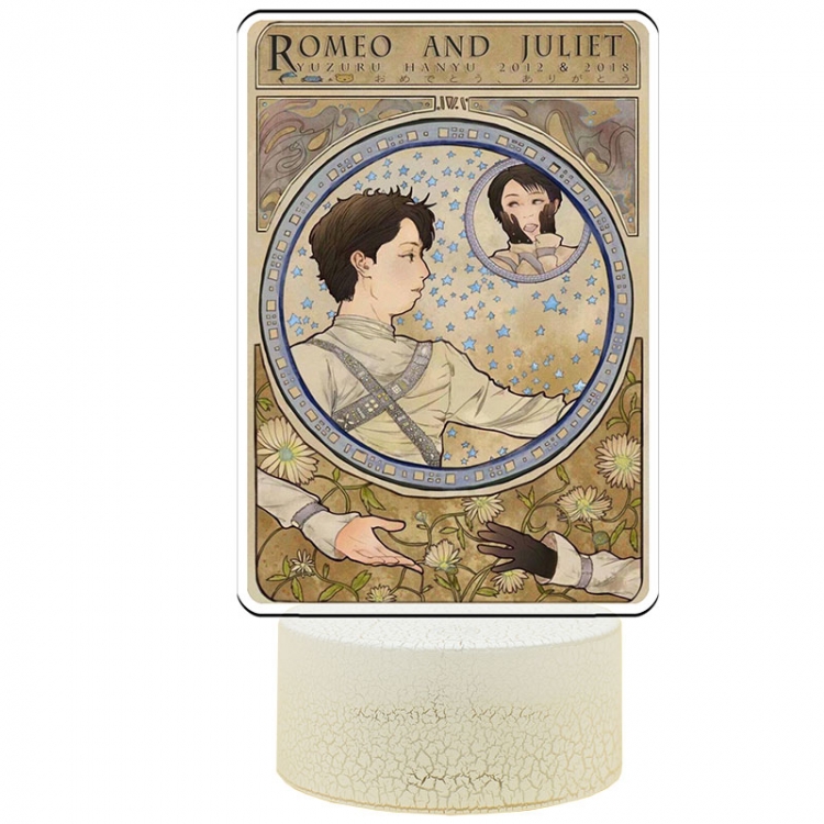 Hanyu-Yuzuru Acrylic night light 16 kinds of color changing USB interface box 14X7X4CM white base