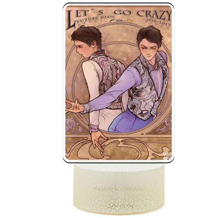 Hanyu-Yuzuru Acrylic night light 16 kinds of color changing USB interface box 14X7X4CM white base