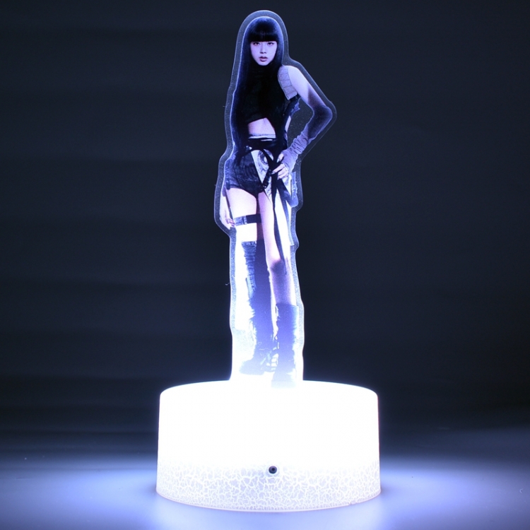 BLACKPINK Acrylic Night Light 16 Color-changing USB Interface Box Set 19X7X4CM white base