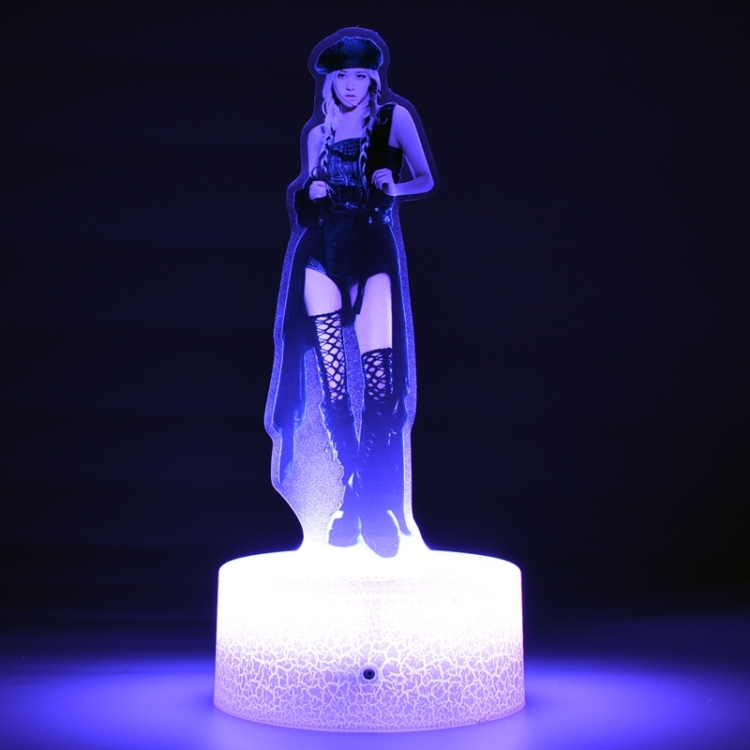 BLACKPINK Acrylic Night Light 16 Color-changing USB Interface Box Set 19X7X4CM white base