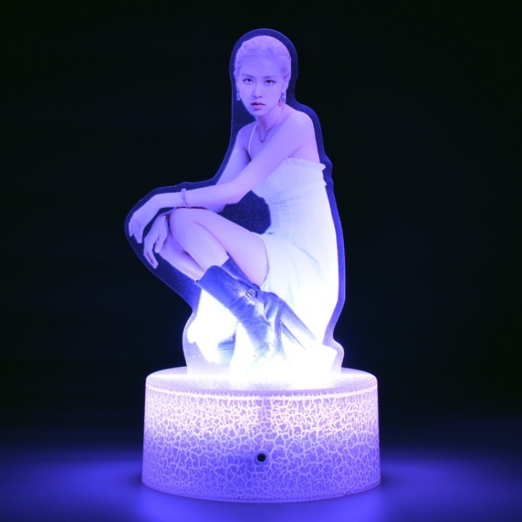 BLACKPINK Acrylic Night Light 16 Color-changing USB Interface Box Set 19X7X4CM white base