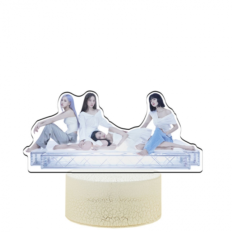 BLACKPINK Acrylic Night Light 16 Color-changing USB Interface Box Set 19X7X4CM white base