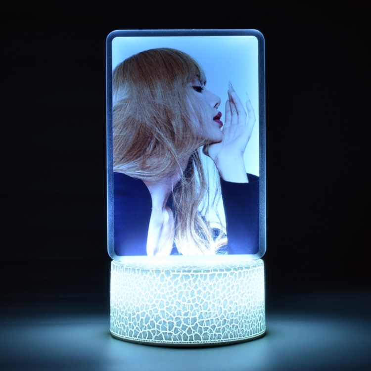 BLACKPINK Acrylic night light 16 kinds of color changing USB interface box 14X7X4CM white base