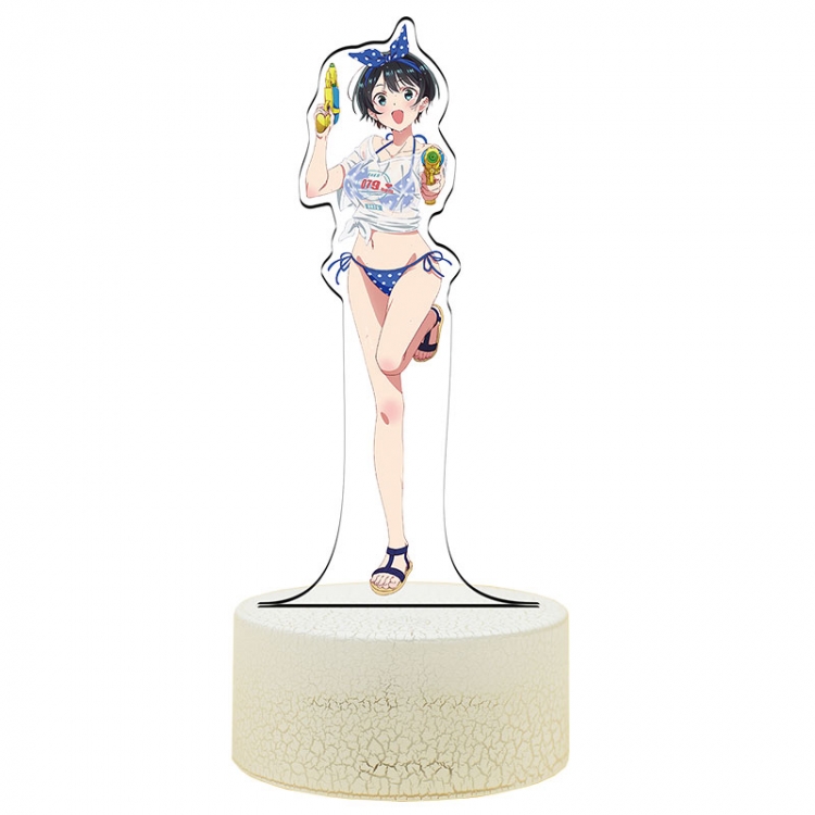 Rent-A-Girlfriend Acrylic Night Light 16 Color-changing USB Interface Box Set 19X7X4CM white base