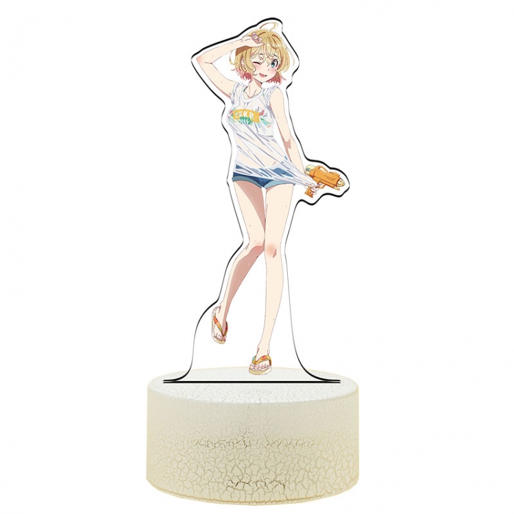 Rent-A-Girlfriend Acrylic Night Light 16 Color-changing USB Interface Box Set 19X7X4CM white base