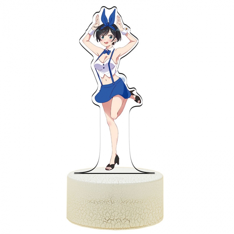 Rent-A-Girlfriend Acrylic Night Light 16 Color-changing USB Interface Box Set 19X7X4CM white base