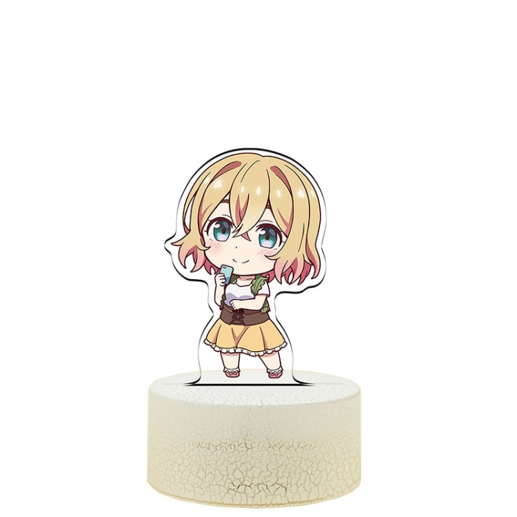 Rent-A-Girlfriend Version Q Acrylic night light 16 kinds of color changing USB interface box 14X7X4CM white base