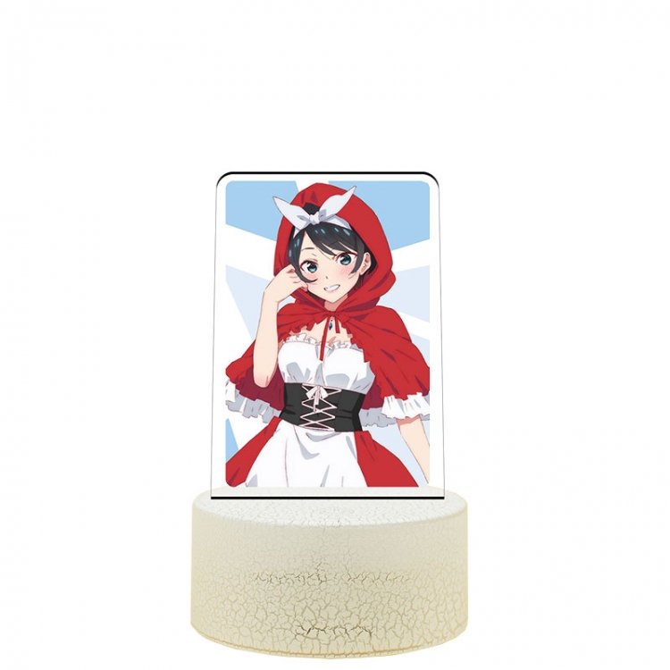 Rent-A-Girlfriend Acrylic night light 16 kinds of color changing USB interface box 14X7X4CM white base