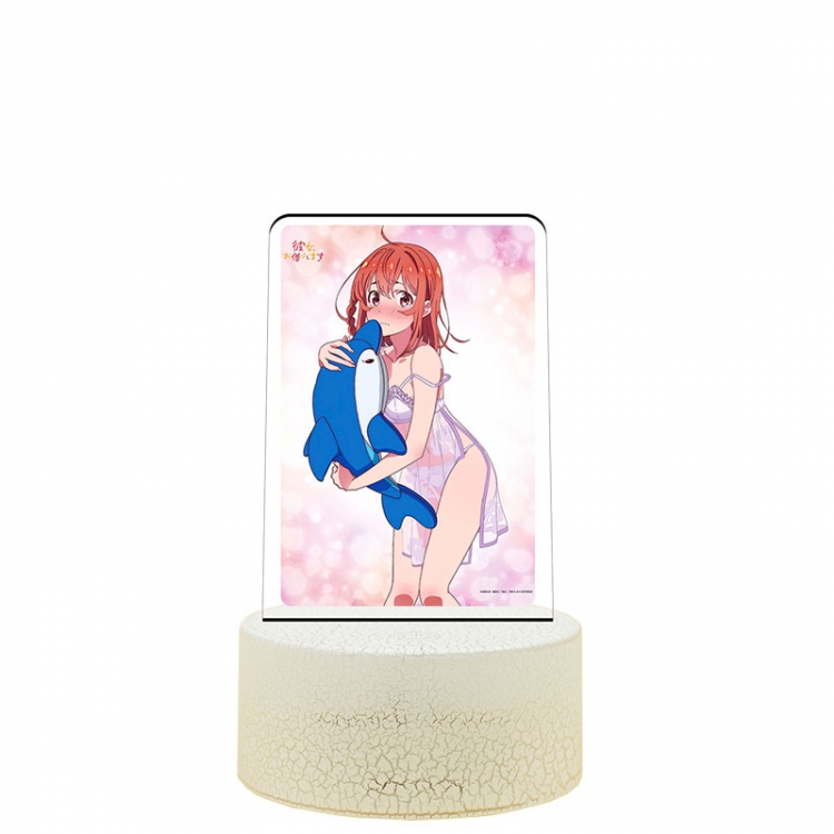 Rent-A-Girlfriend Acrylic night light 16 kinds of color changing USB interface box 14X7X4CM white base