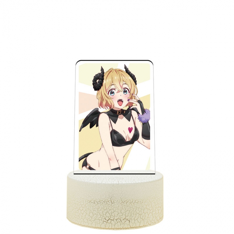 Rent-A-Girlfriend Acrylic night light 16 kinds of color changing USB interface box 14X7X4CM white base