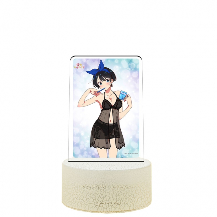 Rent-A-Girlfriend Acrylic night light 16 kinds of color changing USB interface box 14X7X4CM white base