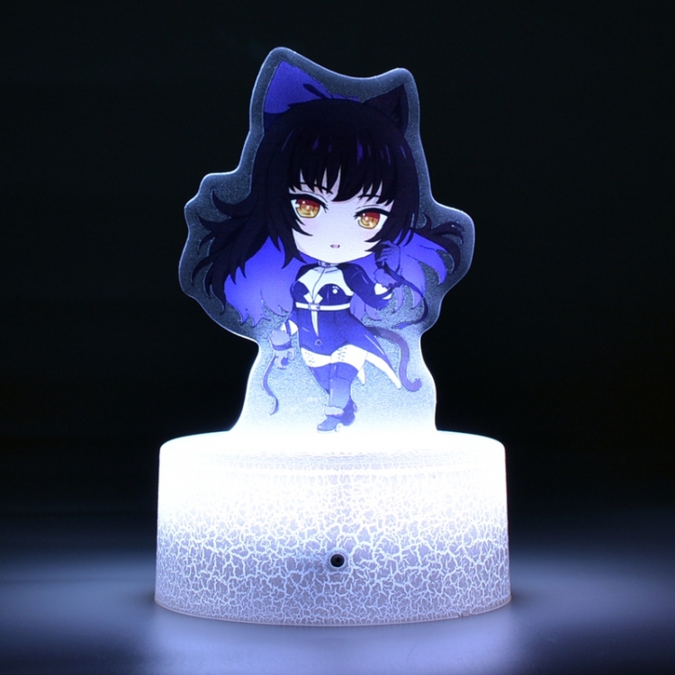 RWBY Version Q Acrylic night light 16 kinds of color changing USB interface box 14X7X4CM white base