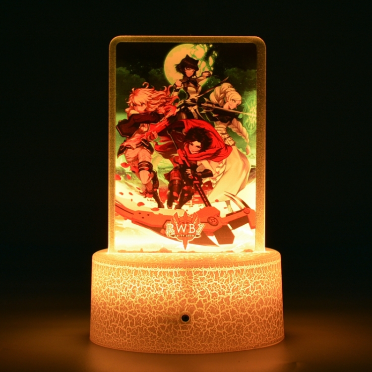 RWBY Acrylic night light 16 kinds of color changing USB interface box 14X7X4CM white base