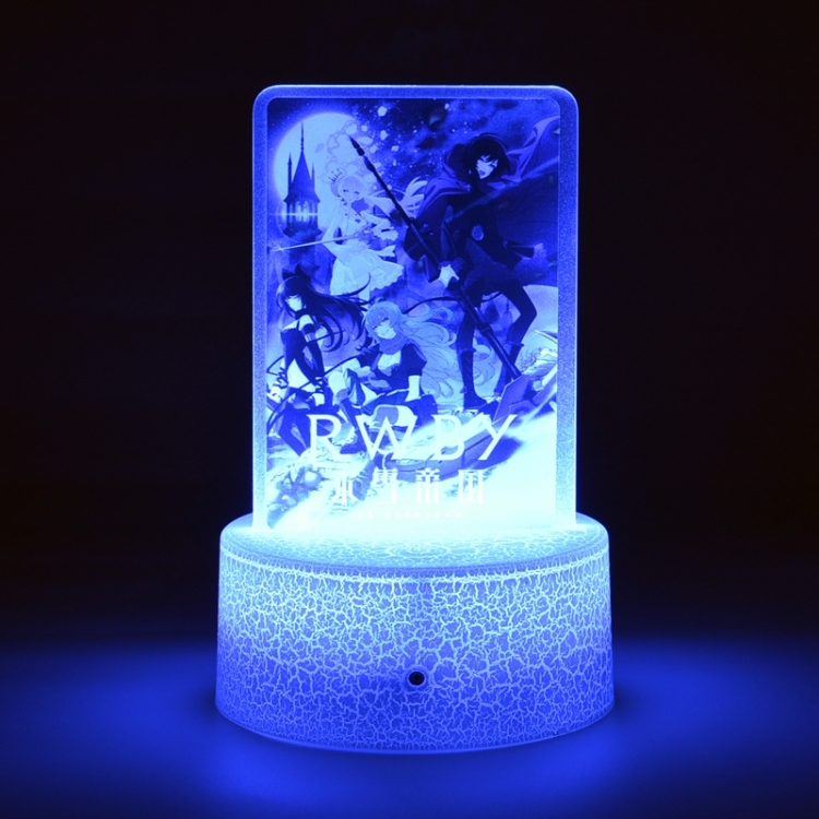 RWBY Acrylic night light 16 kinds of color changing USB interface box 14X7X4CM white base