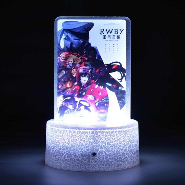 RWBY Acrylic night light 16 kinds of color changing USB interface box 14X7X4CM white base