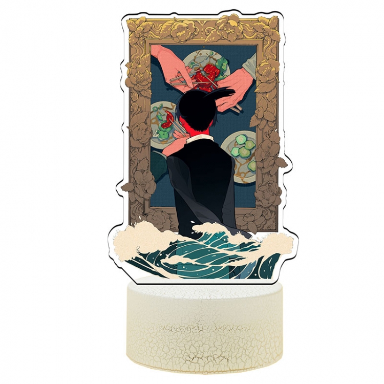 Chainsaw man Acrylic Night Light 16 Color-changing USB Interface Box Set 19X7X4CM white base