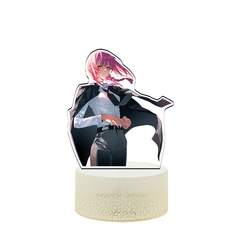 Chainsaw man Acrylic Night Light 16 Color-changing USB Interface Box Set 19X7X4CM white base