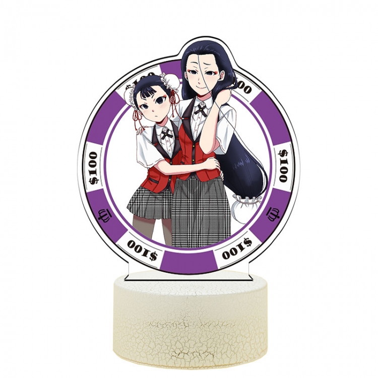 Kakegurui Acrylic Night Light 16 Color-changing USB Interface Box Set 19X7X4CM white base