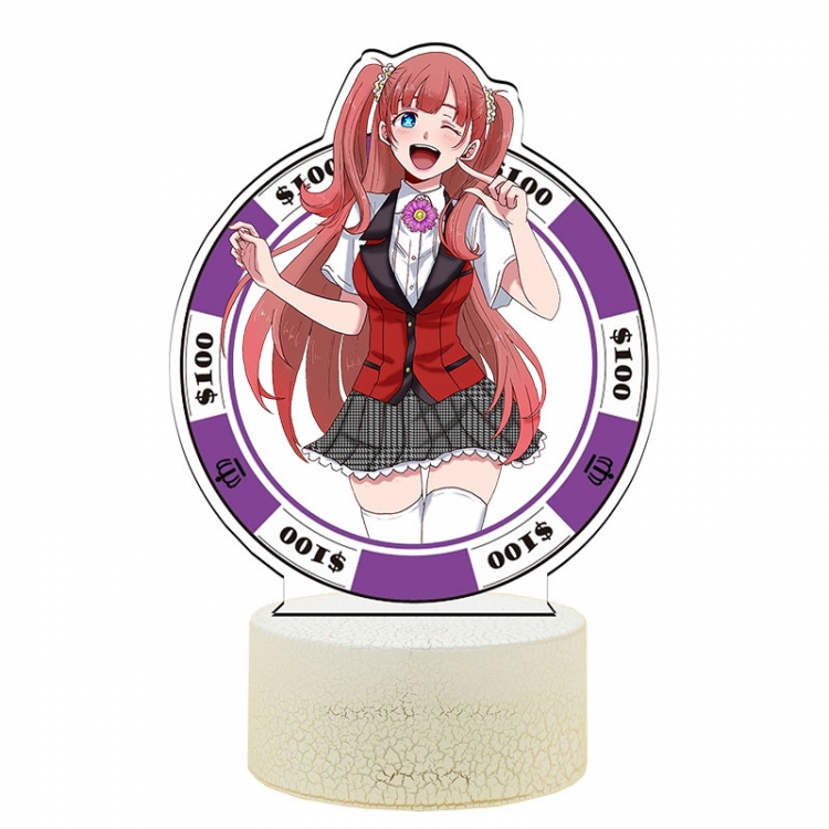 Kakegurui Acrylic Night Light 16 Color-changing USB Interface Box Set 19X7X4CM white base