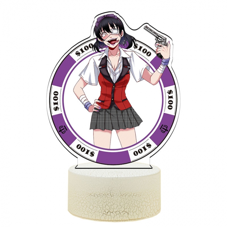 Kakegurui Acrylic Night Light 16 Color-changing USB Interface Box Set 19X7X4CM white base
