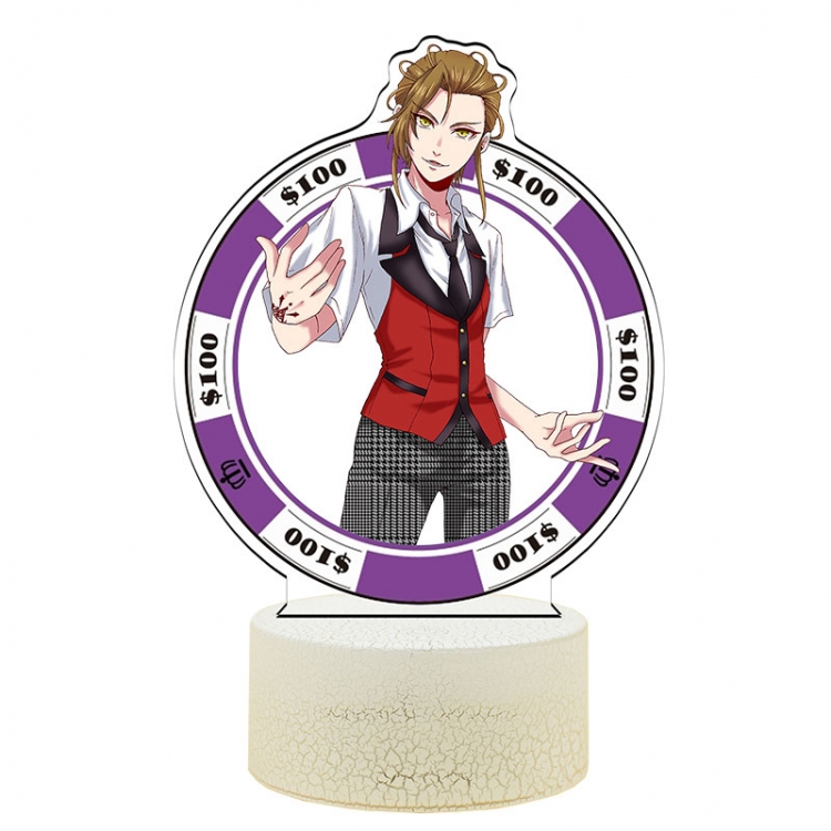 Kakegurui Acrylic Night Light 16 Color-changing USB Interface Box Set 19X7X4CM white base