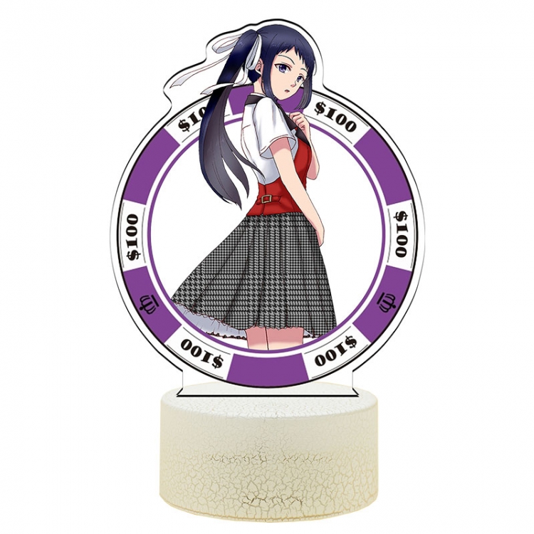 Kakegurui Acrylic Night Light 16 Color-changing USB Interface Box Set 19X7X4CM white base