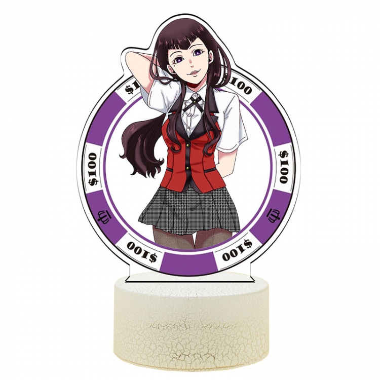 Kakegurui Acrylic Night Light 16 Color-changing USB Interface Box Set 19X7X4CM white base
