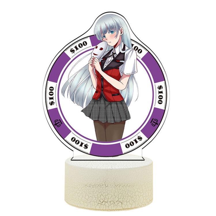 Kakegurui Acrylic Night Light 16 Color-changing USB Interface Box Set 19X7X4CM white base