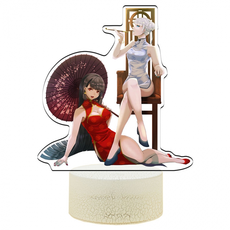 Kakegurui Acrylic Night Light 16 Color-changing USB Interface Box Set 19X7X4CM white base