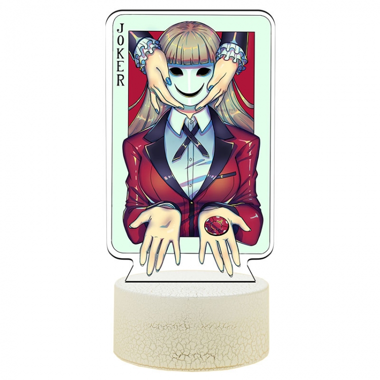 Kakegurui Acrylic Night Light 16 Color-changing USB Interface Box Set 19X7X4CM white base
