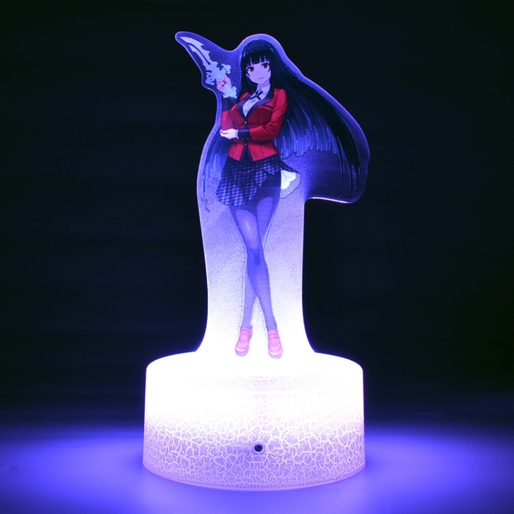 Kakegurui Acrylic Night Light 16 Color-changing USB Interface Box Set 19X7X4CM white base