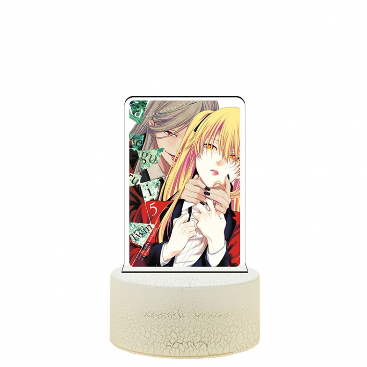 Kakegurui Acrylic night light 16 kinds of color changing USB interface box 14X7X4CM white base