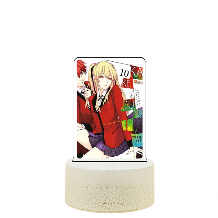 Kakegurui Acrylic night light 16 kinds of color changing USB interface box 14X7X4CM white base