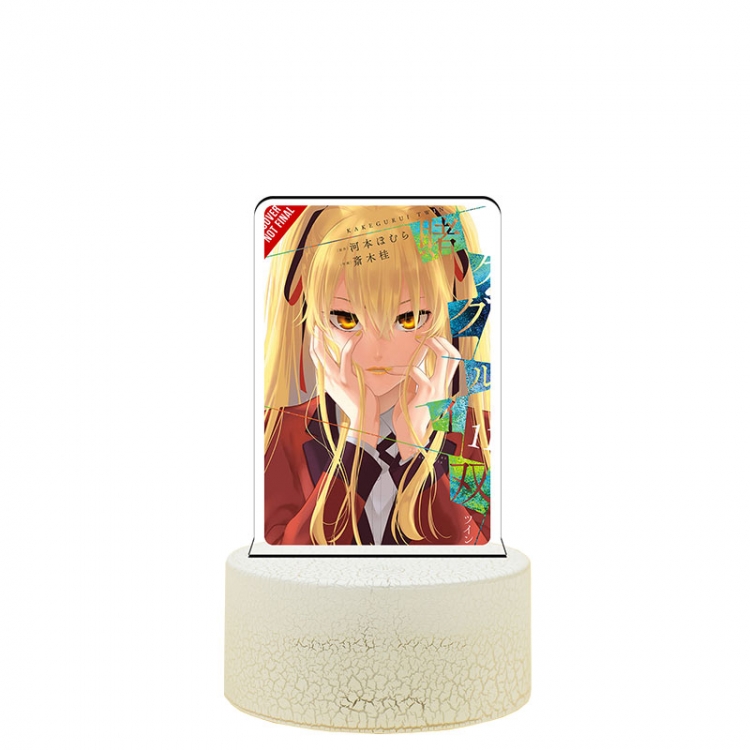 Kakegurui Acrylic night light 16 kinds of color changing USB interface box 14X7X4CM white base