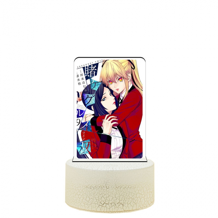 Kakegurui Acrylic night light 16 kinds of color changing USB interface box 14X7X4CM white base
