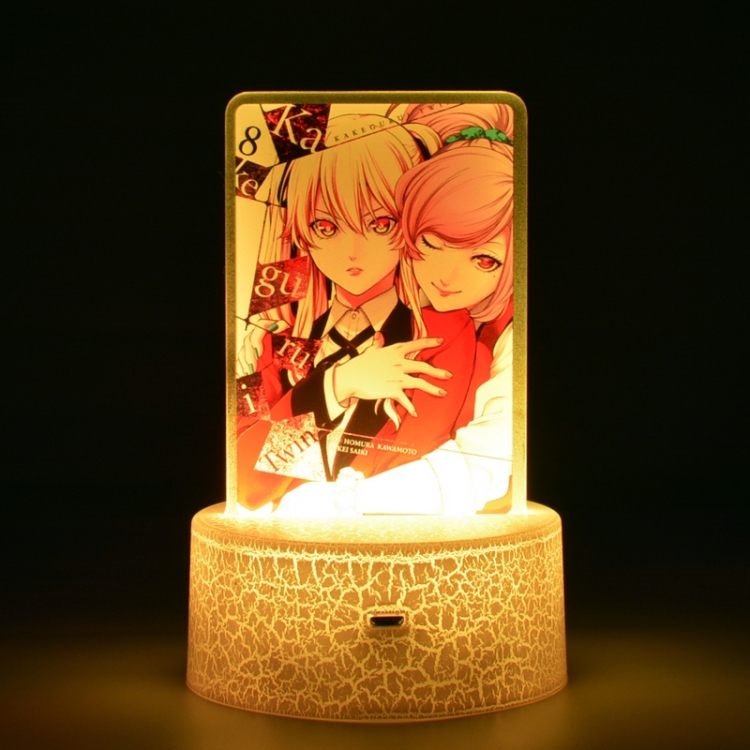 Kakegurui Acrylic night light 16 kinds of color changing USB interface box 14X7X4CM white base