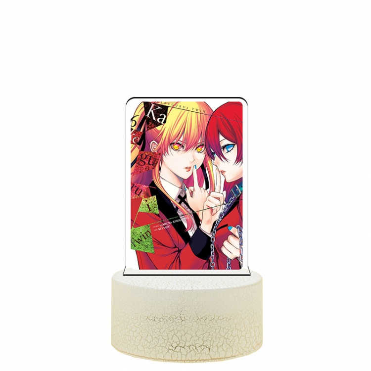 Kakegurui Acrylic night light 16 kinds of color changing USB interface box 14X7X4CM white base