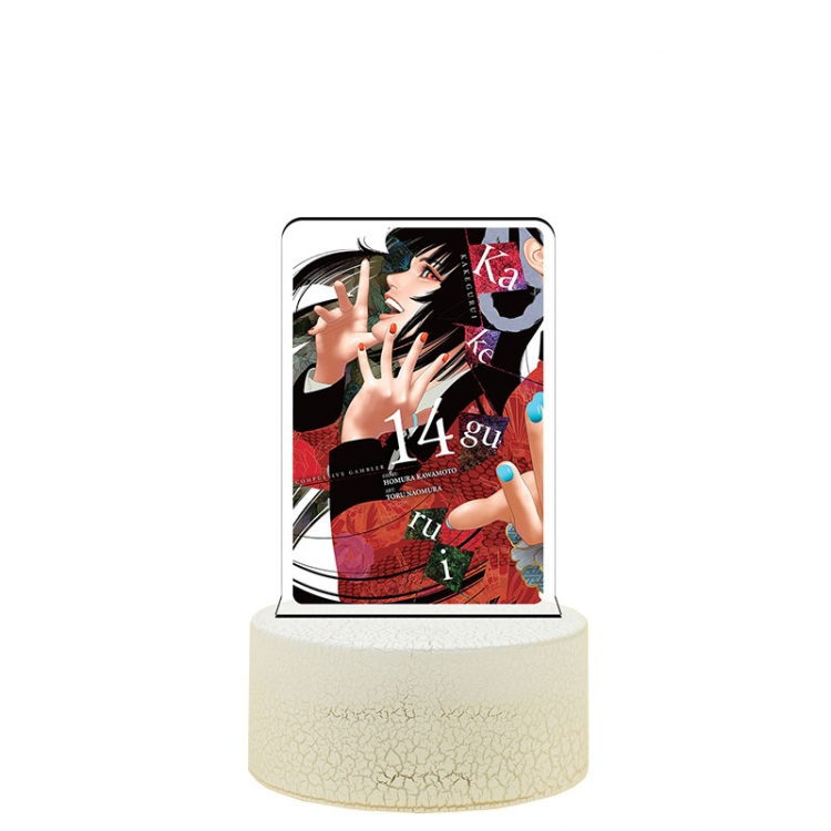 Kakegurui Acrylic night light 16 kinds of color changing USB interface box 14X7X4CM white base